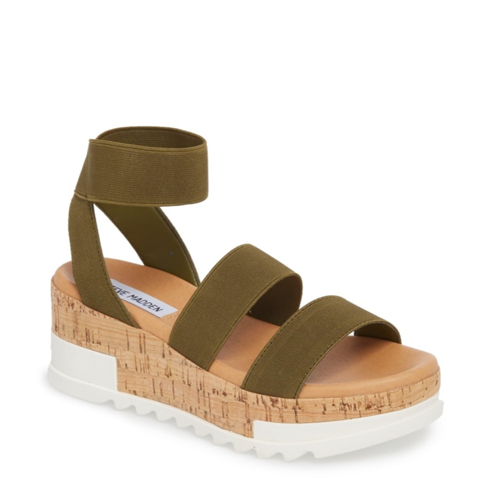 Steve Madden Women’s Platform Sandals: Olive green